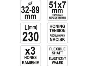 Хон для розточування циліндрів 32-89мм Yato YT-05811