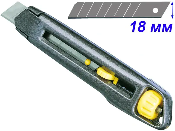 Алюминиевый строительный выдвижной нож 18мм Stanley