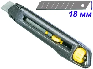 Алюминиевый строительный выдвижной нож 18мм Stanley