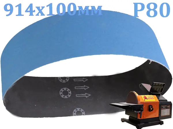 Лента шлифовальная P80 циркониевая 100х914 мм для гриндера