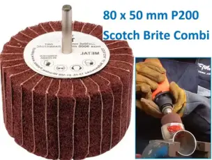 Насадка Scotch-Brite комбинированная с наждачкой 80 х 50 мм P200