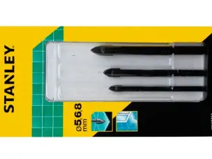 Набор сверл по плитке и стеклу Stanley 5, 6, 8 мм (3 шт)