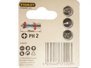 2 крестообразные биты PH2 25мм Stanley
