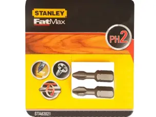 2 крестообразные биты PH2 25мм Stanley