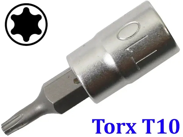 Торцевая головка с битой Torx T10 под квадрат 1/4"
