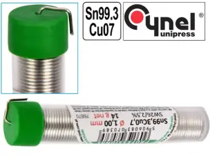 Безсвинцевий припій Cynel Sn99,3Cu0,7 з флюсом 1мм 14гр