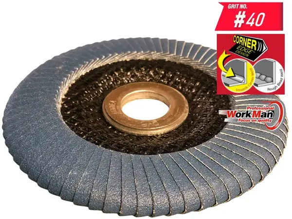Круг лепестковый для шлифовки углов WorkMan FC-ZA P40 (цирконий)