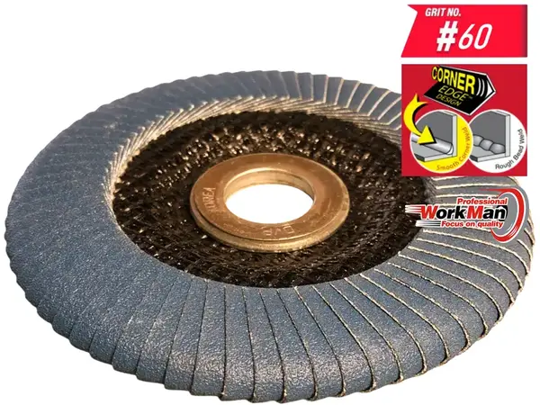 Круг лепестковый для шлифовки углов WorkMan FC-ZA P60 (цирконий)