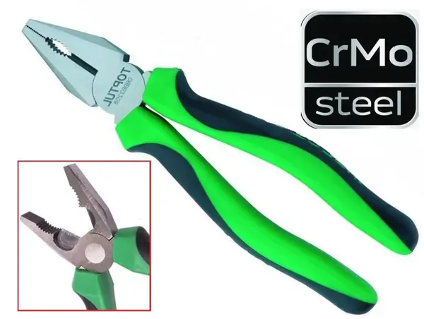 Плоскогубці професійні TopTul CrMo 200мм