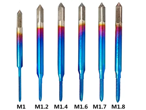 Набор микро-метчиков M1-M1.8 HSS 6542 с покрытием