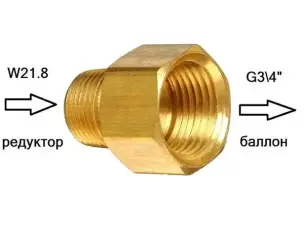 Перехідник балон-редуктор G3/4 - W21.8