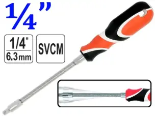 Викрутка-вороток гнучка 1/4" 275 мм зі сталі SVCM
