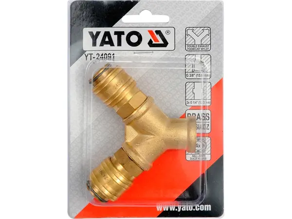 Пневмодвойник Y-образный 1/4" с внутренней резьбой 3/8"