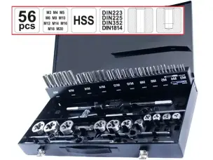 Набір плашок та мітчиків HSS M2 56шт М3-М20