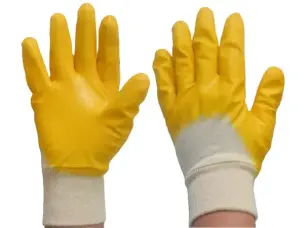 Перчатки рабочие желтые нитриловые 10''