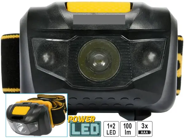 Ліхтар налобний світлодіодний 1+2LED