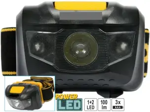 Ліхтар налобний світлодіодний 1+2LED