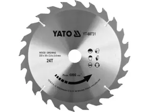 Диск з переможеними напайками по дереву 255x30x24зуба Yato