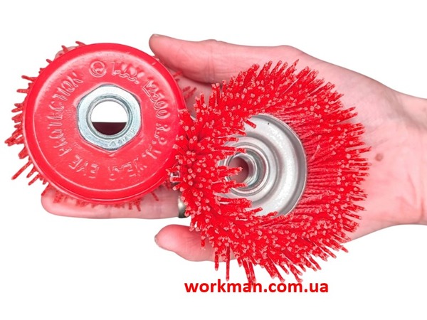 Щітка нейлонова для болгарки М14 WorkMan Nylon-75 P80