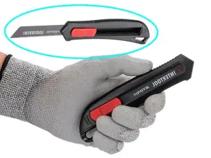 Нож строительный с отламывающимися лезвиями 18мм Intertool