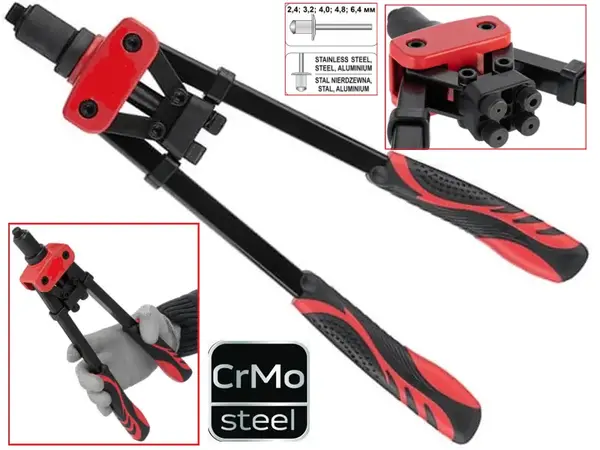 Посилений дворучний заклепочник CrMo 360мм