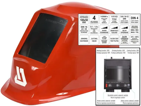 Сварочная маска хамелеон Red PRO 4 датчика