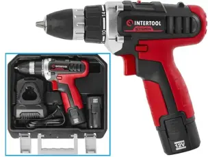 Аккумуляторный шуруповерт Intertool WT-0321 (12В, 2 аккумулятора)