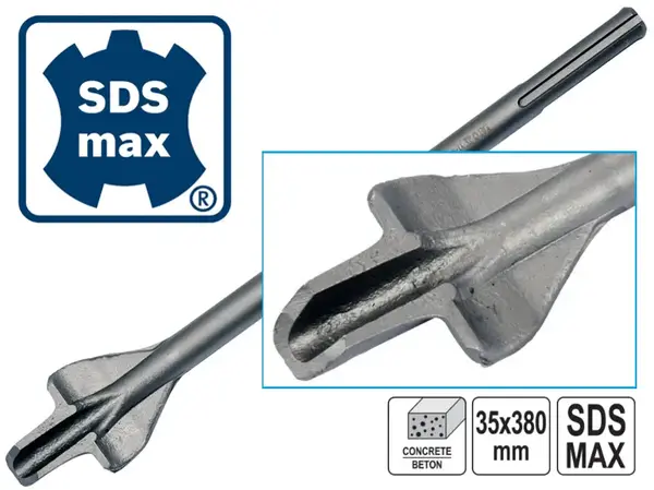 Зубило ндля штроб с ограничителем глубины SDS-Max 380х35мм