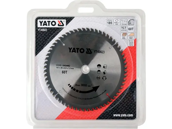Диск з напайками для міні циркулярки 185x20x60зубов Yato
