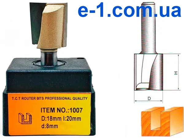 1007 D18 d8 Глобус пазова пряма фреза для електрофрезера