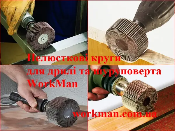 Лепестковый круг для дрели WorkMan FW-40х25 P80