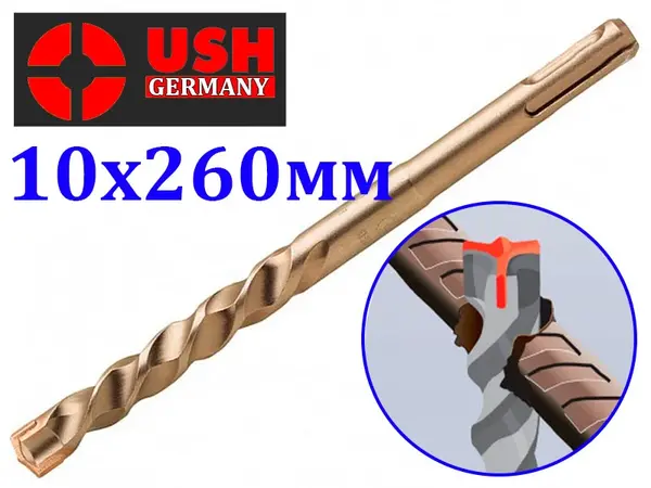 Бур SDS+ для арматуры в бетоне USH 10х260мм