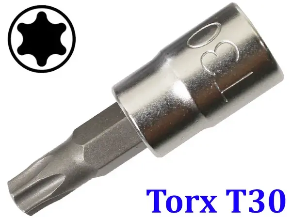 Торцевая головка с битой Torx T30 под квадрат 1/4"
