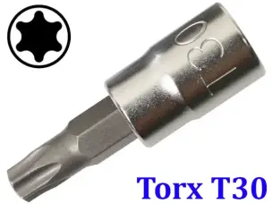 Торцевая головка с битой Torx T30 под квадрат 1/4"