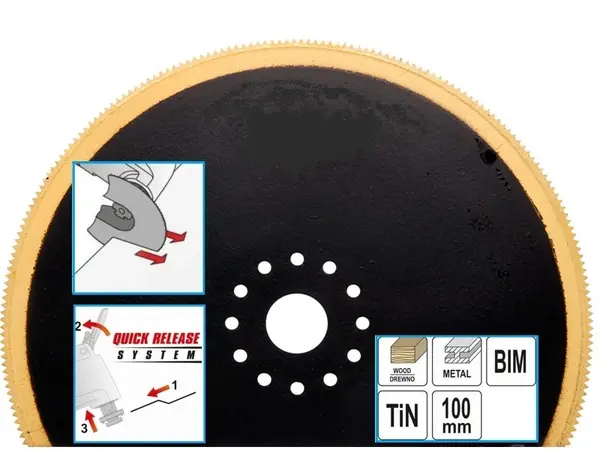 Насадка для реноватора полукруглая 100 мм (дерево, металл) BIM TiN