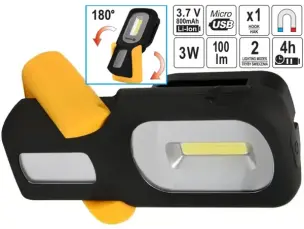 Акумуляторний світлодіодний ліхтар COB LED 3W