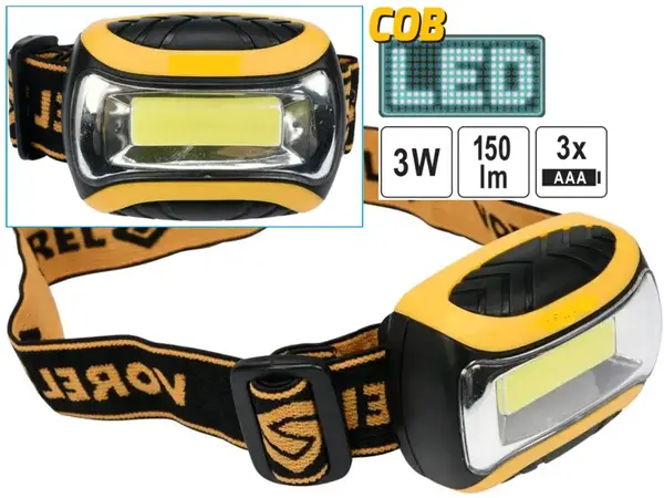 Ліхтар налобний світлодіодний COB LED 3W
