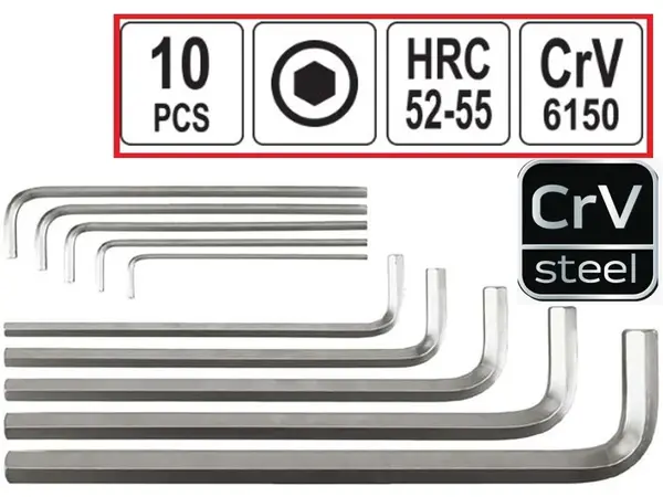 Набор шестигранных ключей CrV 3-17мм