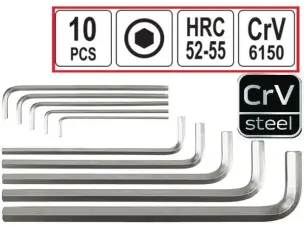 Набор шестигранных ключей CrV 3-17мм