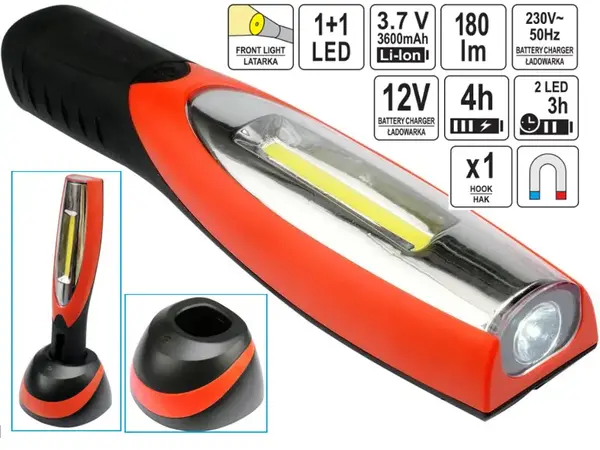Акумуляторний світлодіодний ліхтар COB, Power LED 3+1W