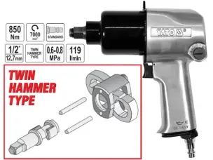 Пневмогайковерт ударний Yato 1/2″ 850Нм