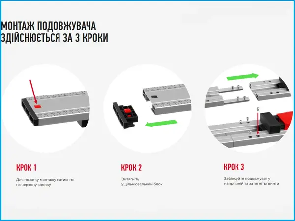 Подовжувач 1250мм для направляючої шини