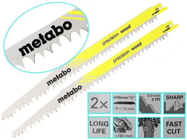 Шабельне полотно по дереву Швидкий різ Metabo 240мм