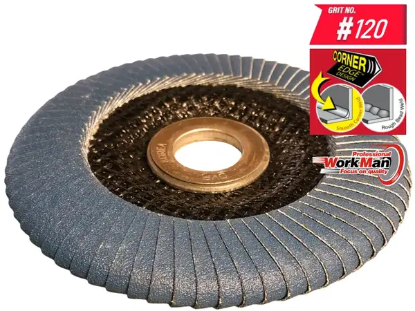 Круг лепестковый для шлифовки углов WorkMan FC-ZA P120 (цирконий)