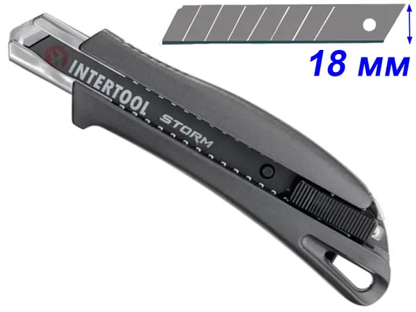 Сегментный нож 18мм с металлическим корпусом Intertool