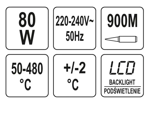 Паяльник с регулировкой температуры жала 80W