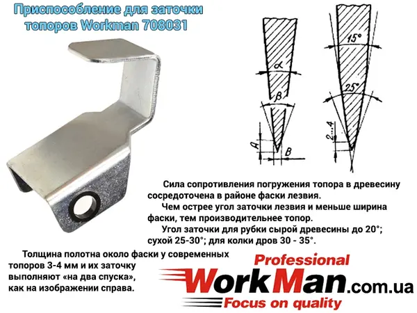 Тримач для заточування сокир WorkMan 708031