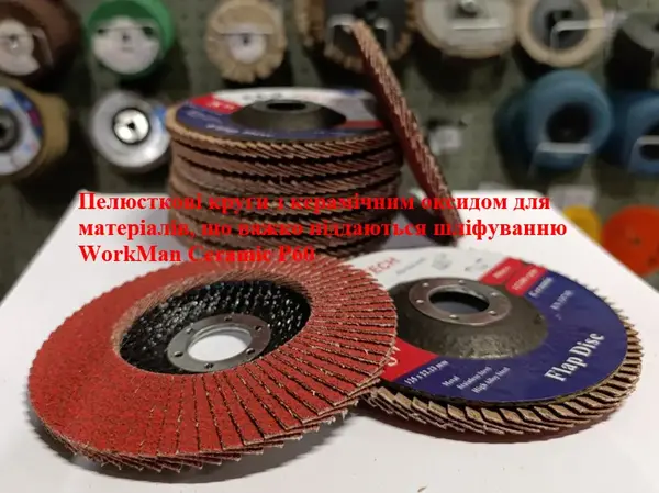 Диск пелюстковий WorkMan Ceramic 125мм P60 для чистової зачистки