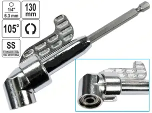 Насадка кутова 105° нерж. сталь для біт 1/4" HEX (13 Нм)