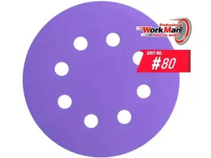 Круг на липучке P80 WorkMan Ceramic 125мм (грубая шлифовка)